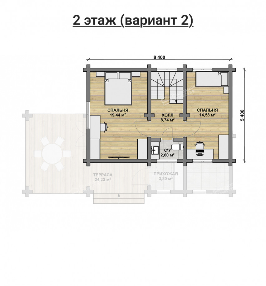 Дом из клееного бруса VZ-332 